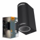 Aplica dubla de exterior Videx Justin Neagra