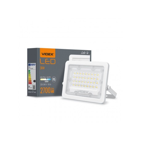 Proiector LED 30W VIDEX FLOOD LUCA Alb neutru