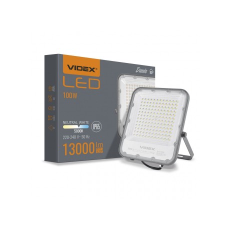 Proiector LED 100W VIDEX FLOOD Davis Alb neutru