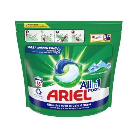 Ariel All in One Pods 65 capsule detergent de rufe