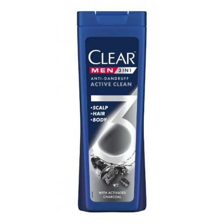 Sampon Clear 3 in 1 Active Clean, 360 ml