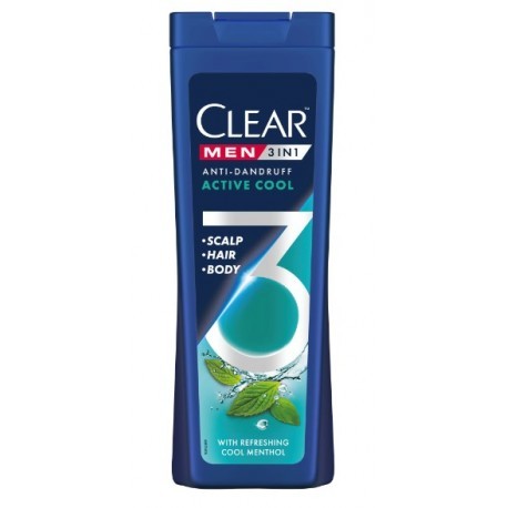 Sampon Clear 3 in 1 Active Cool, 360 ml