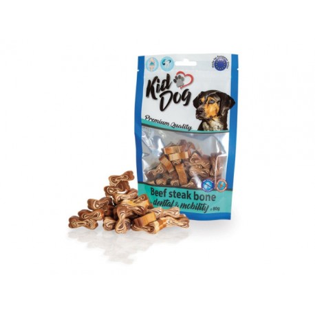 Kid Dog recompense pentru caini, oscioare cu vita, 80g